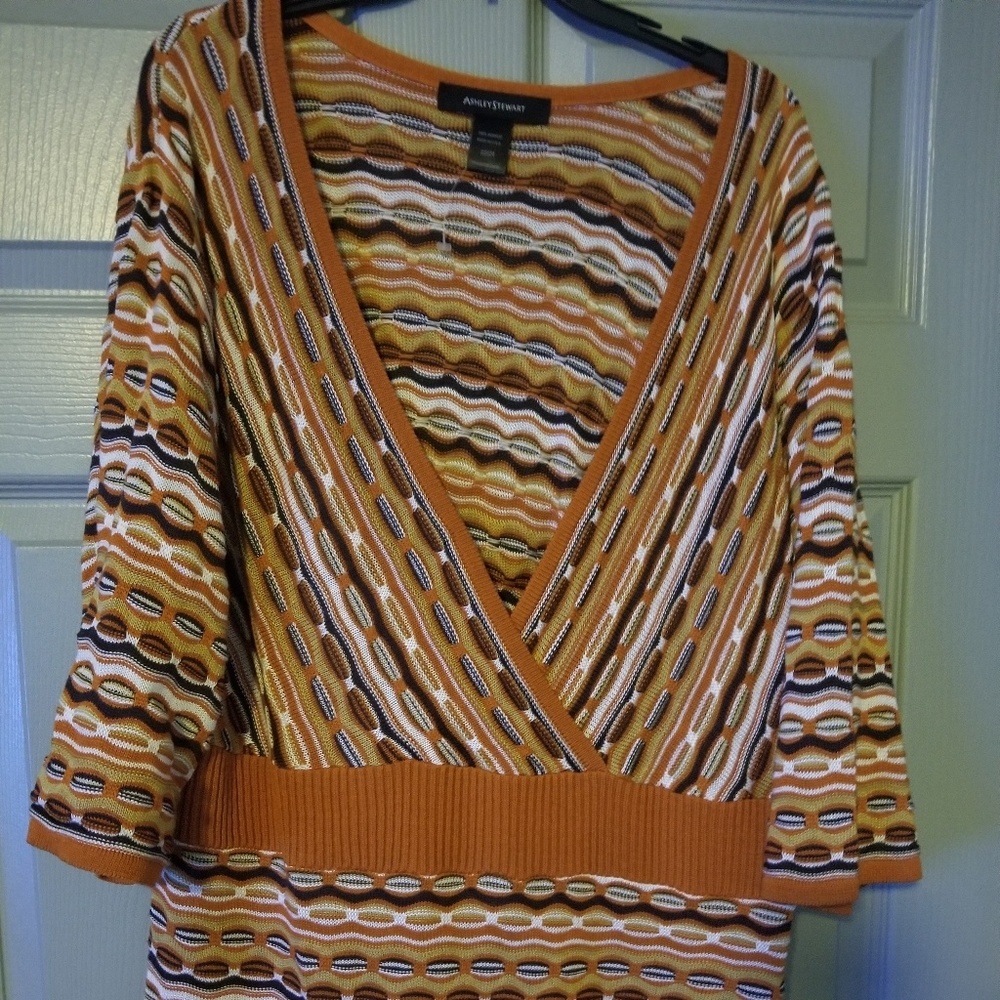 Tan multi colored sweater